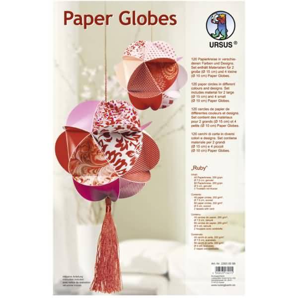Paper Globes VE=6 Stück Ruby