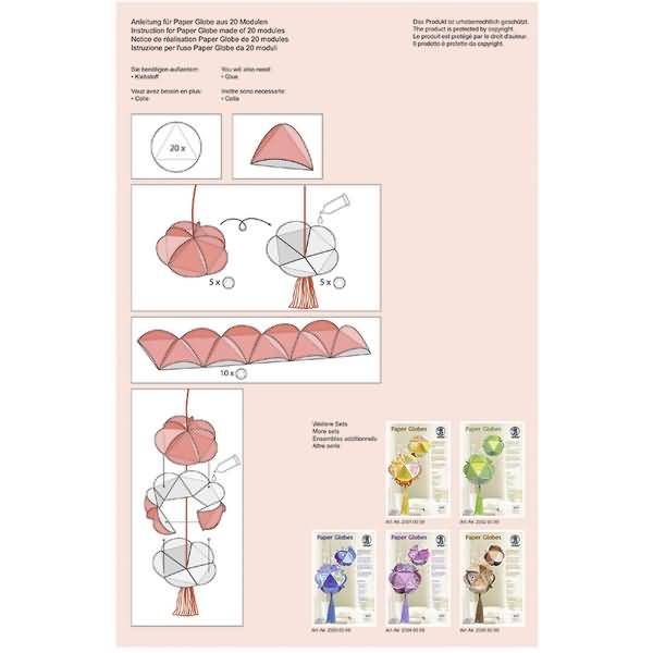Paper Globes VE=6 Stück Ruby