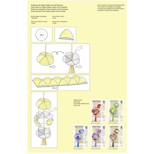 Paper Globes VE=6 Stück Citrine