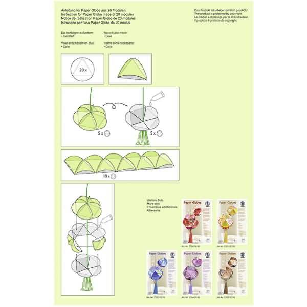 Paper Globes VE=6 Stück Jade