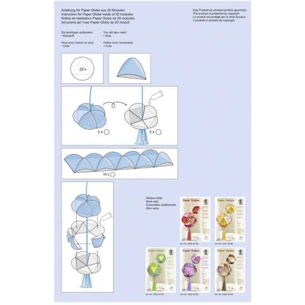 Paper Globes VE=6 Stück Saphire