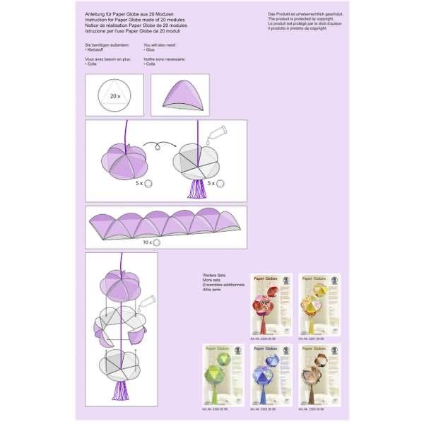 Paper Globes VE=6 Stück Amethyst