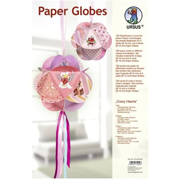 Paper Globes VE=6 Stück Crazy Hearts