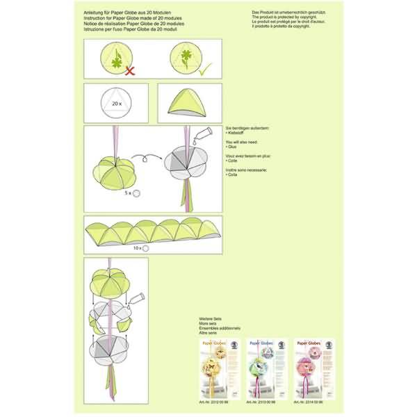 Paper Globes VE=6 Stück Fancy Flowers