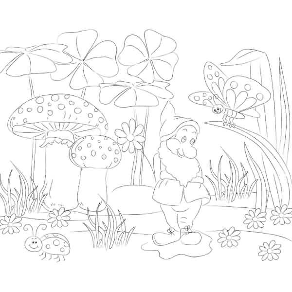 Ausmal-Tischset 33x40cm VE=5 Blatt Glückspilze