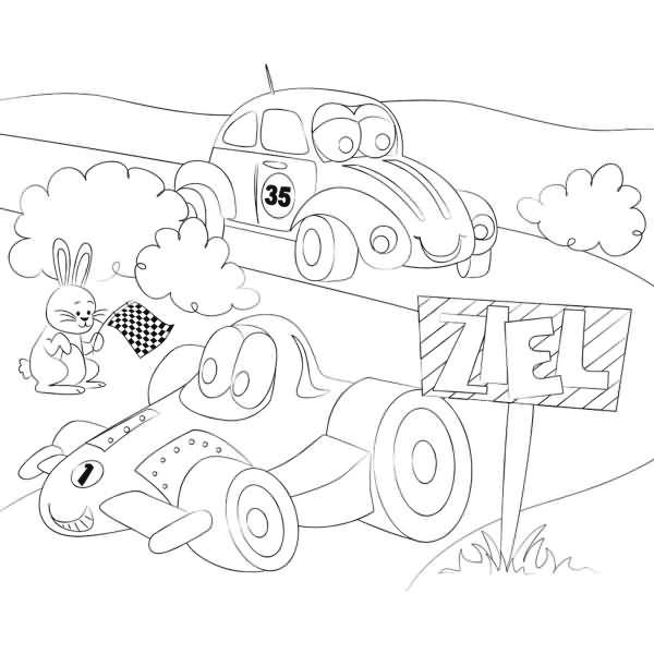 Ausmal-Tischset 33x40cm VE=5 Blatt Rennwagen