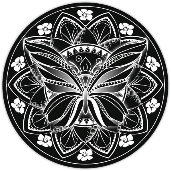 Künstler-Aquarellkarton Zentangle Kacheln blanko Kreis VE=25 Stück schwarz