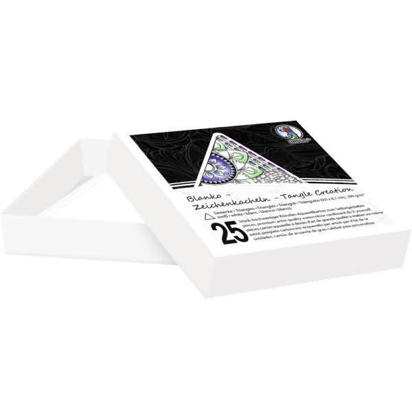 Künstler-Aquarellkarton Zentangle Kacheln blanko Dreieck VE=25 Stück weiß