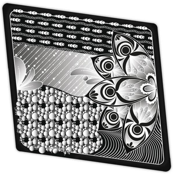 Künstler-Aquarellkarton Zentangle Kacheln blanko Raute VE=25 Stück schwarz