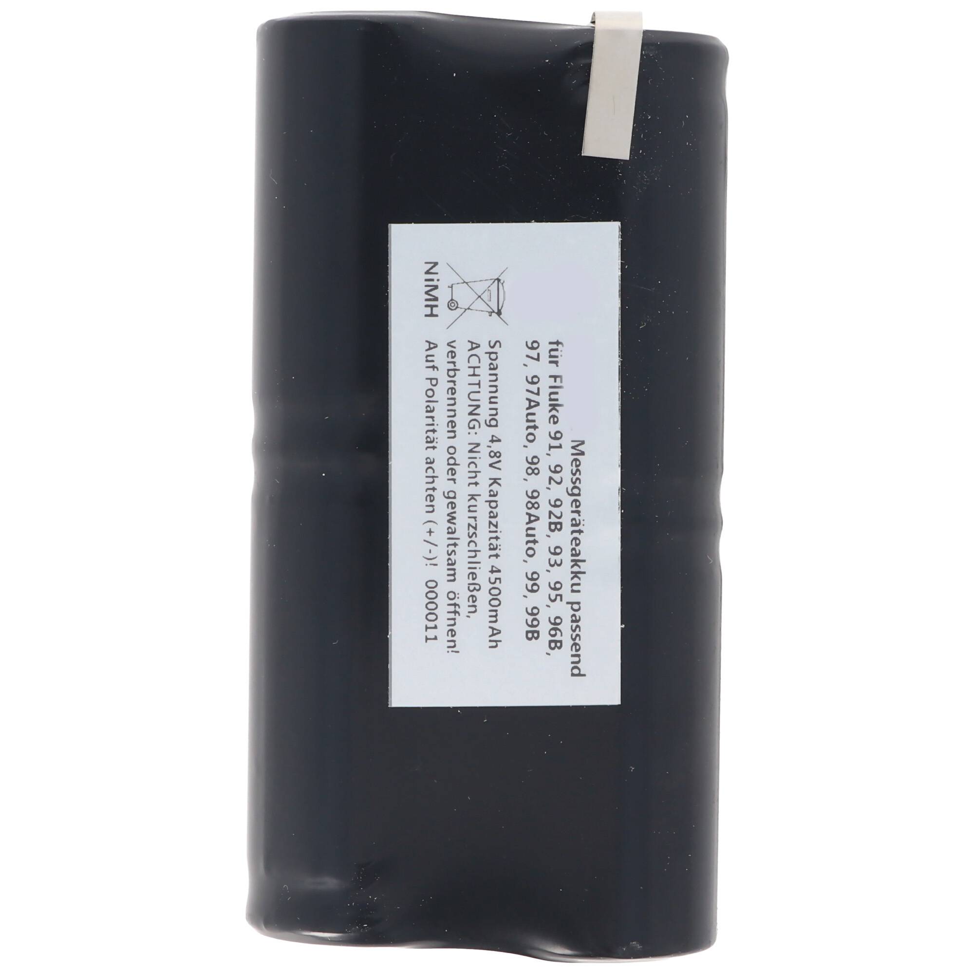 Akku NiMH passend für den Fluke ScopeMeter PM9086/11 Akku 4,8 Volt, 4500mAh Kapazität: 4500mAh