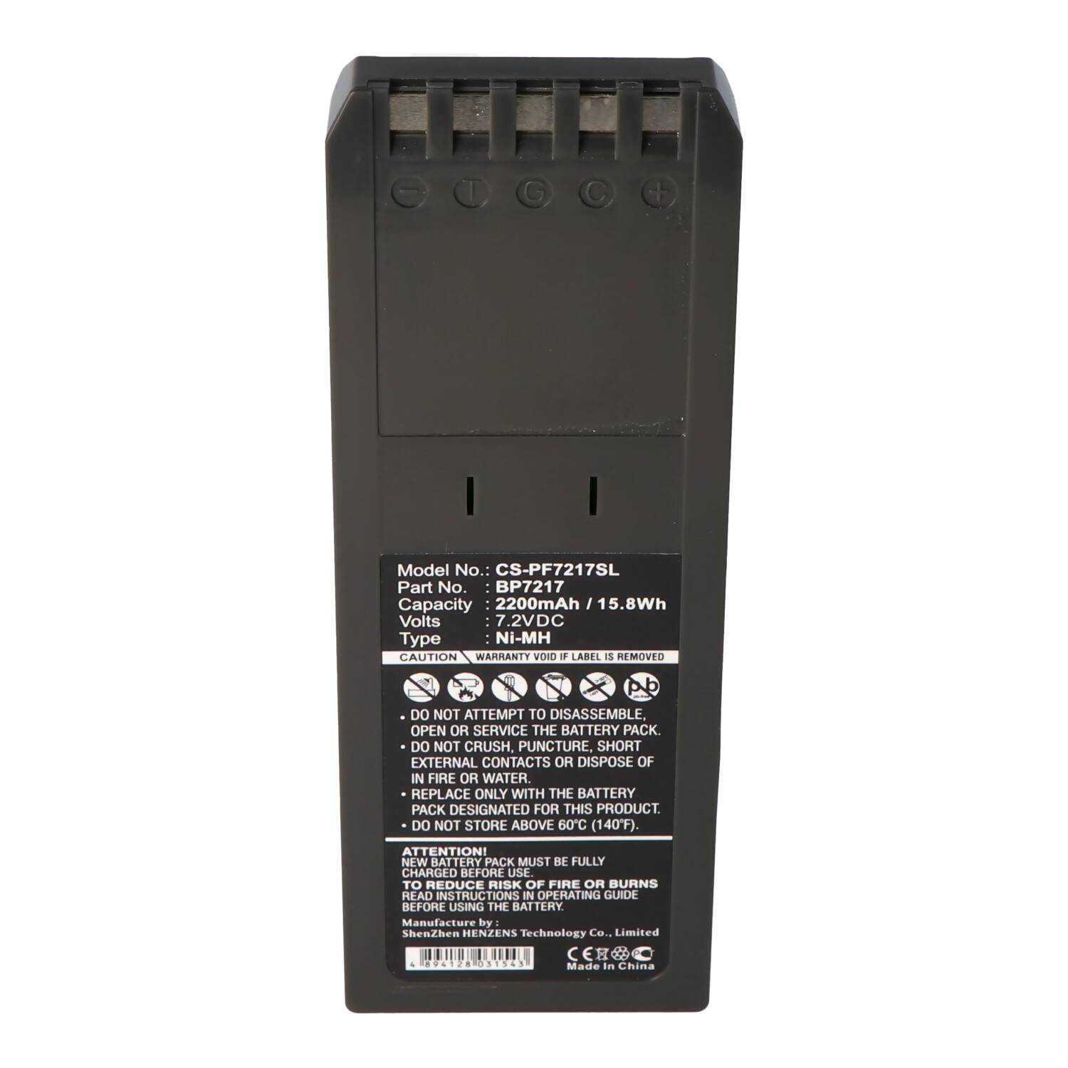 Akku passsend für Fluke Typ BP7217, BP-7217 7,2 Volt 2200mAh NiMH Akku