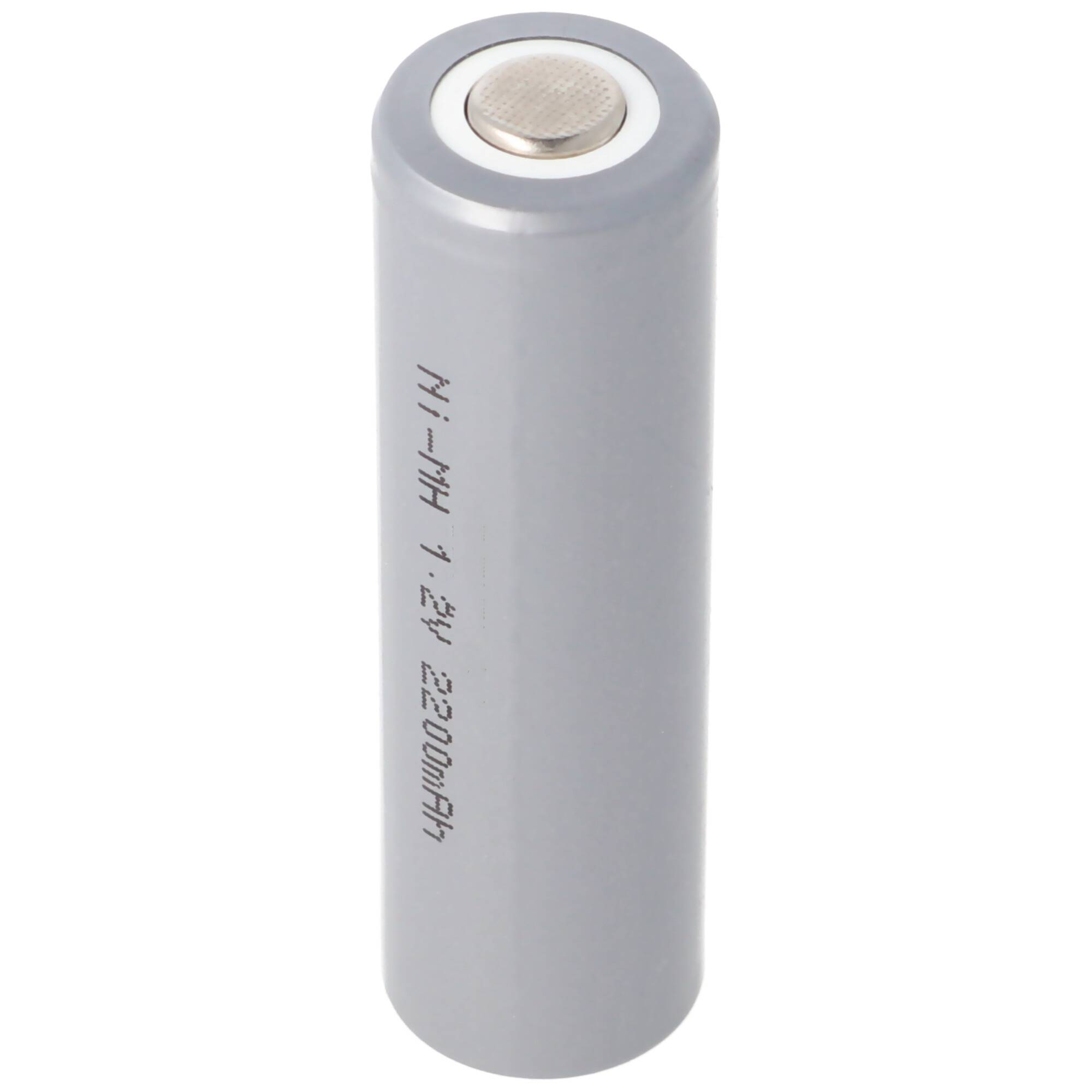 AccuCell HHR2200 Mignon AA Zelle NiMH Akku Flat Top mit 2200mAh, 50x14,5mm