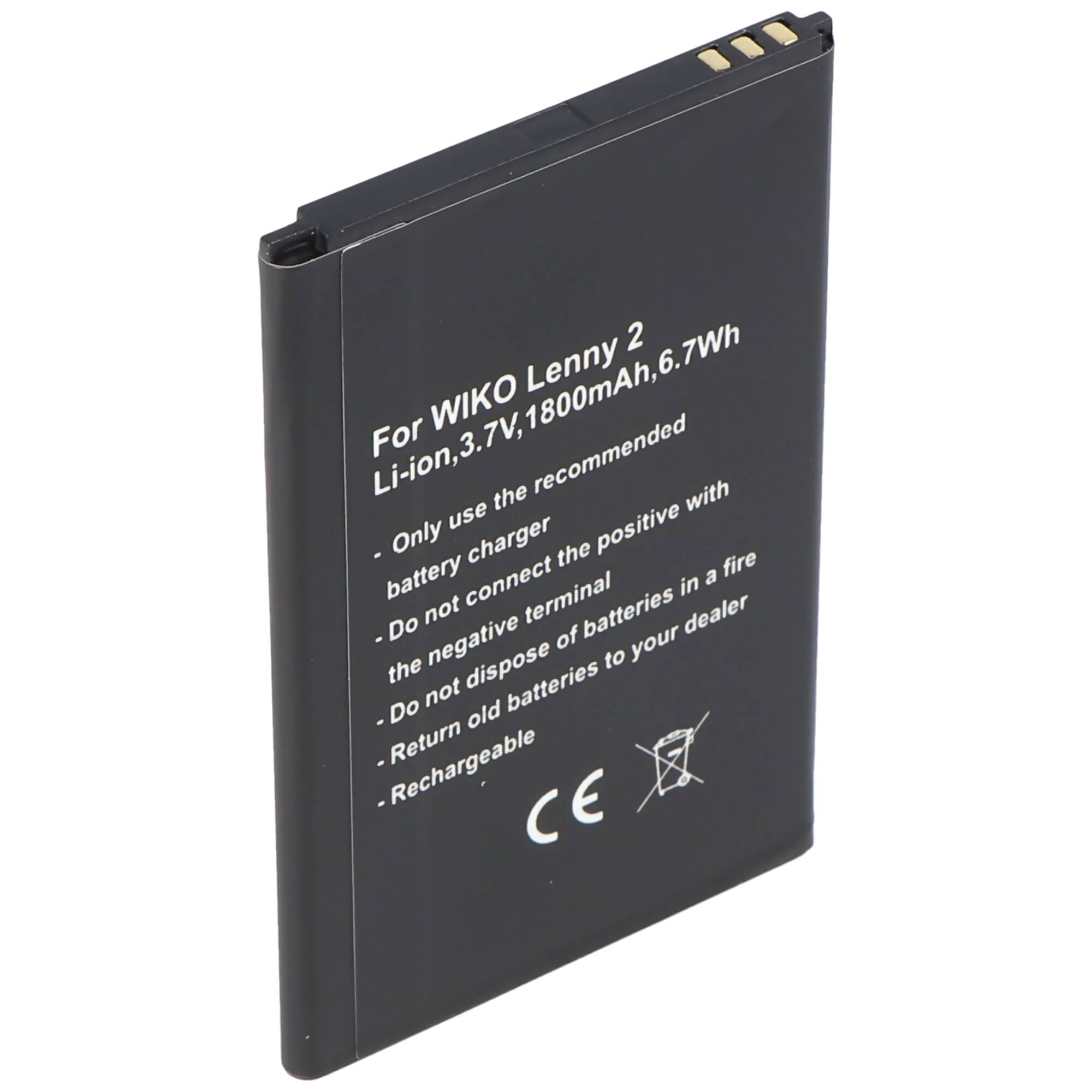Akku passend für den Wiko Lenny 2 Akku 5030, 3,7Volt 1800mAh mit 6,7Wh