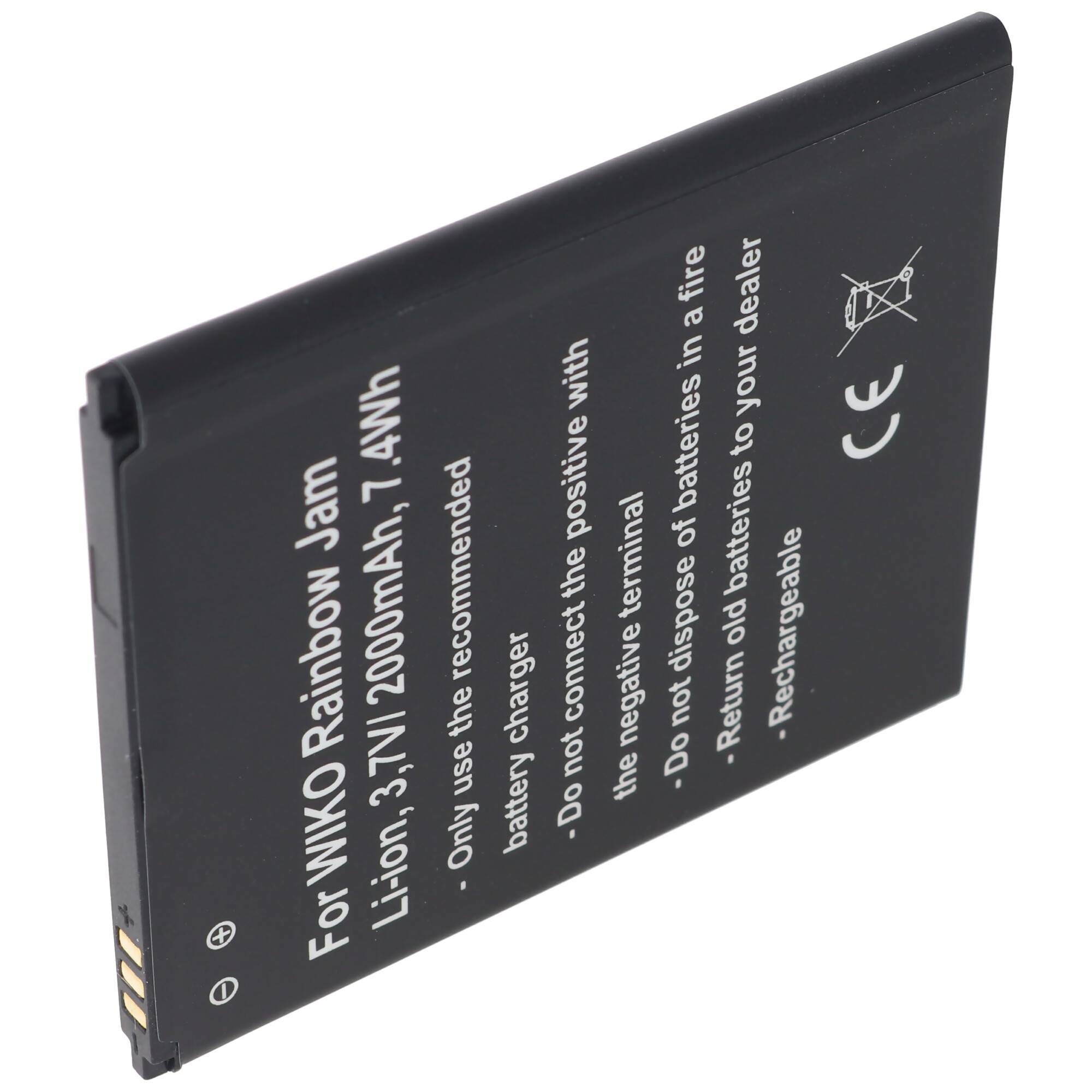 Akku passend für Wiko Rainbow Jam, Wiko Rainbow Jam 4G, Akku 5222, 60,2 x 70,0 x 4,7mm