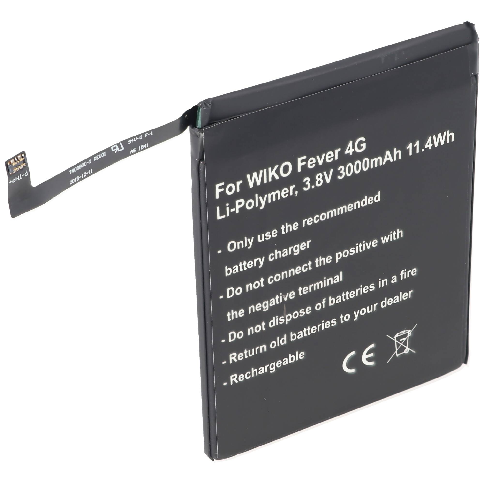 Akku passend für den Wiko Fever, FEVER 4G Akku TLP15J15