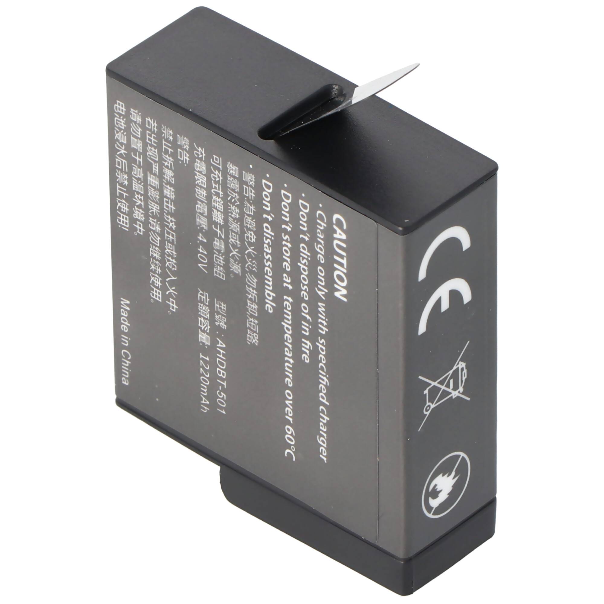 Akku passend für den GoPro Hero 5 Akku AABAT-001 Li-Ion 3,85 Volt