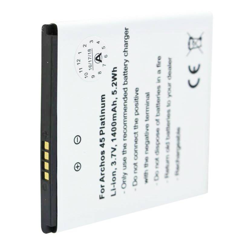 ARCHOS 45 Platinum Akku AC1600A Li-Ion 3,7 Volt mit 1400mAh, 5,2Wh