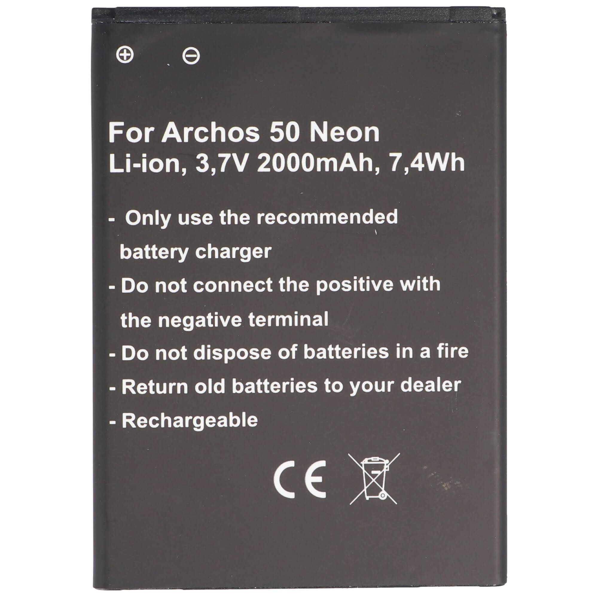 Akku passend für den Archos AC50NE Akku Archos 50 Neon 77,9 x 56,0 x 4,3mm