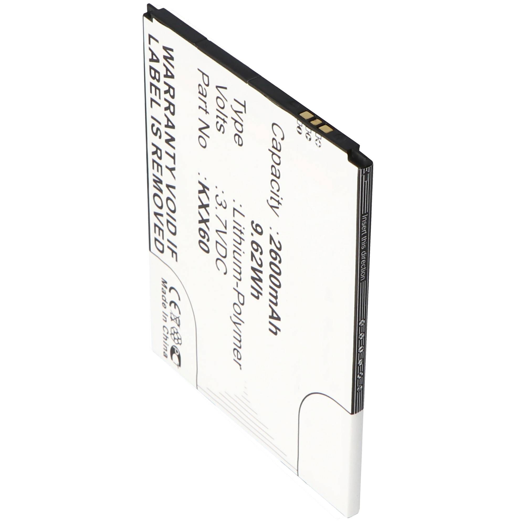 Weiße Lithium-Polymer-Handybatterie mit der Bezeichnung „2600mAh