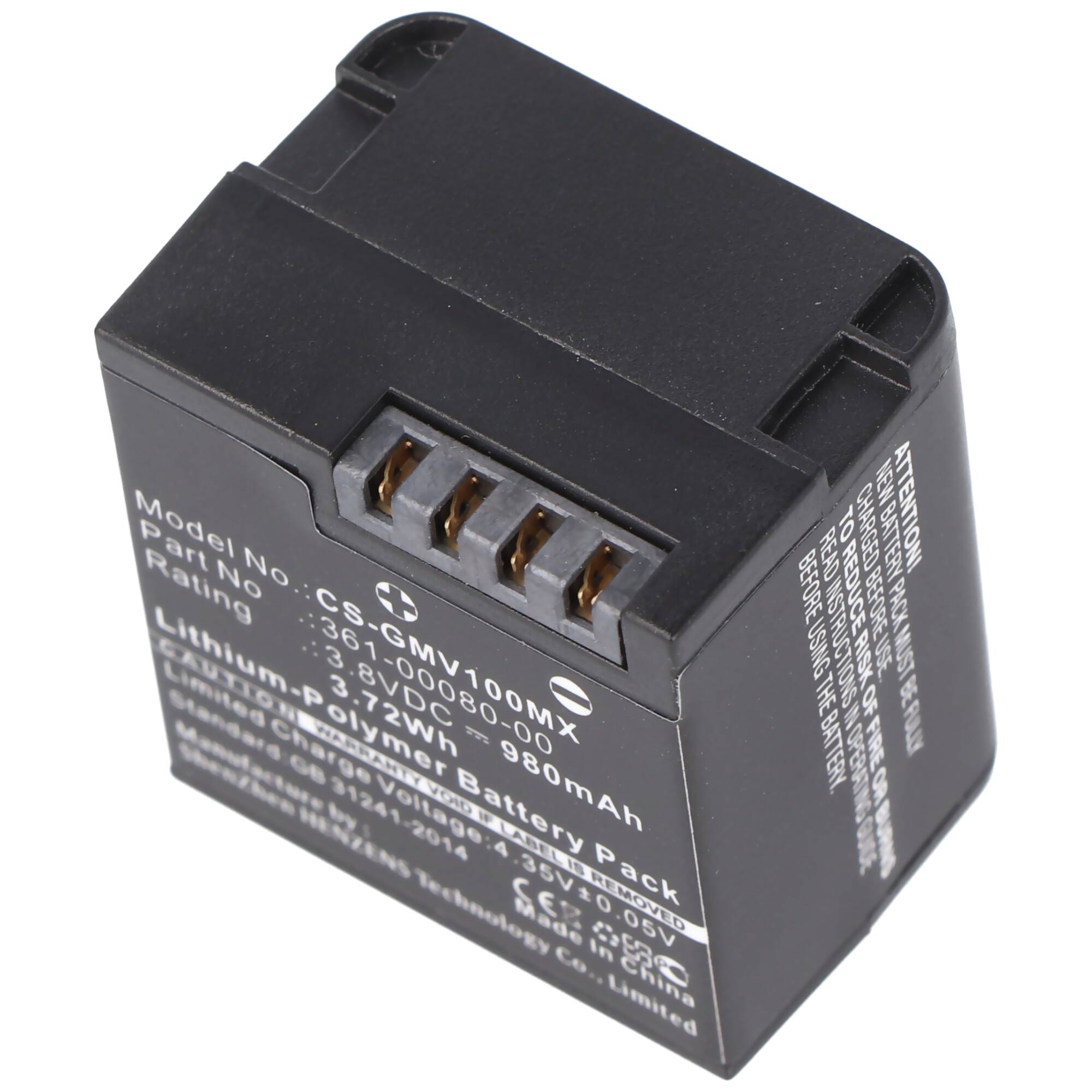 Akku passend für Garmin VIRB XE Akku 010-12256-01, 361-00080-00, GMICP902624