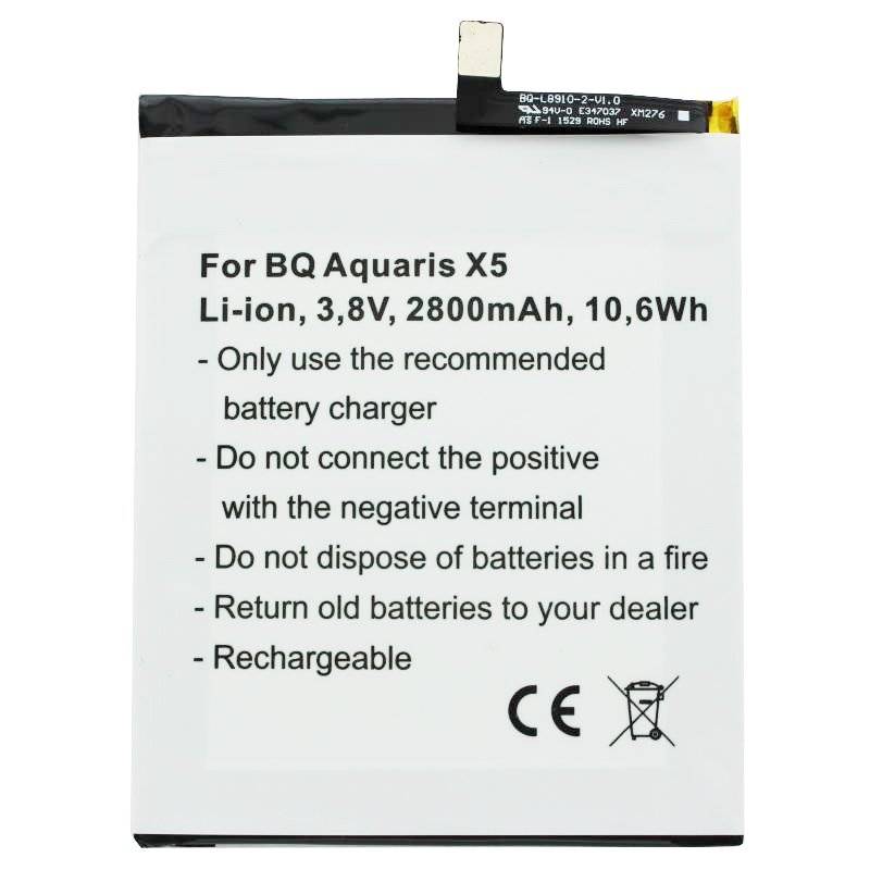 Akku passend für BQ Aquaris X5 Akku 2900 mit 3,8 Volt 2800
