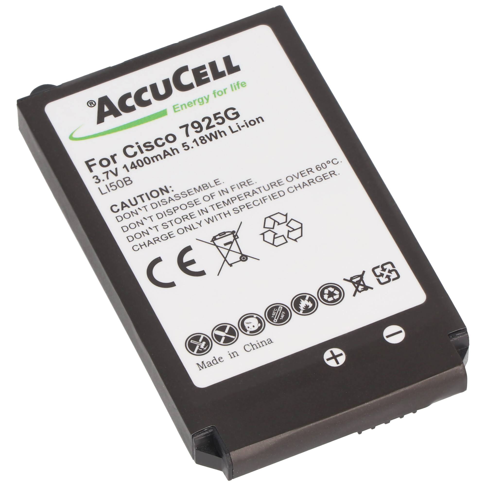 Nachbau Akku passend für den Cisco 7925G Akku 7725, 74-5469-01, U8ZBAE12