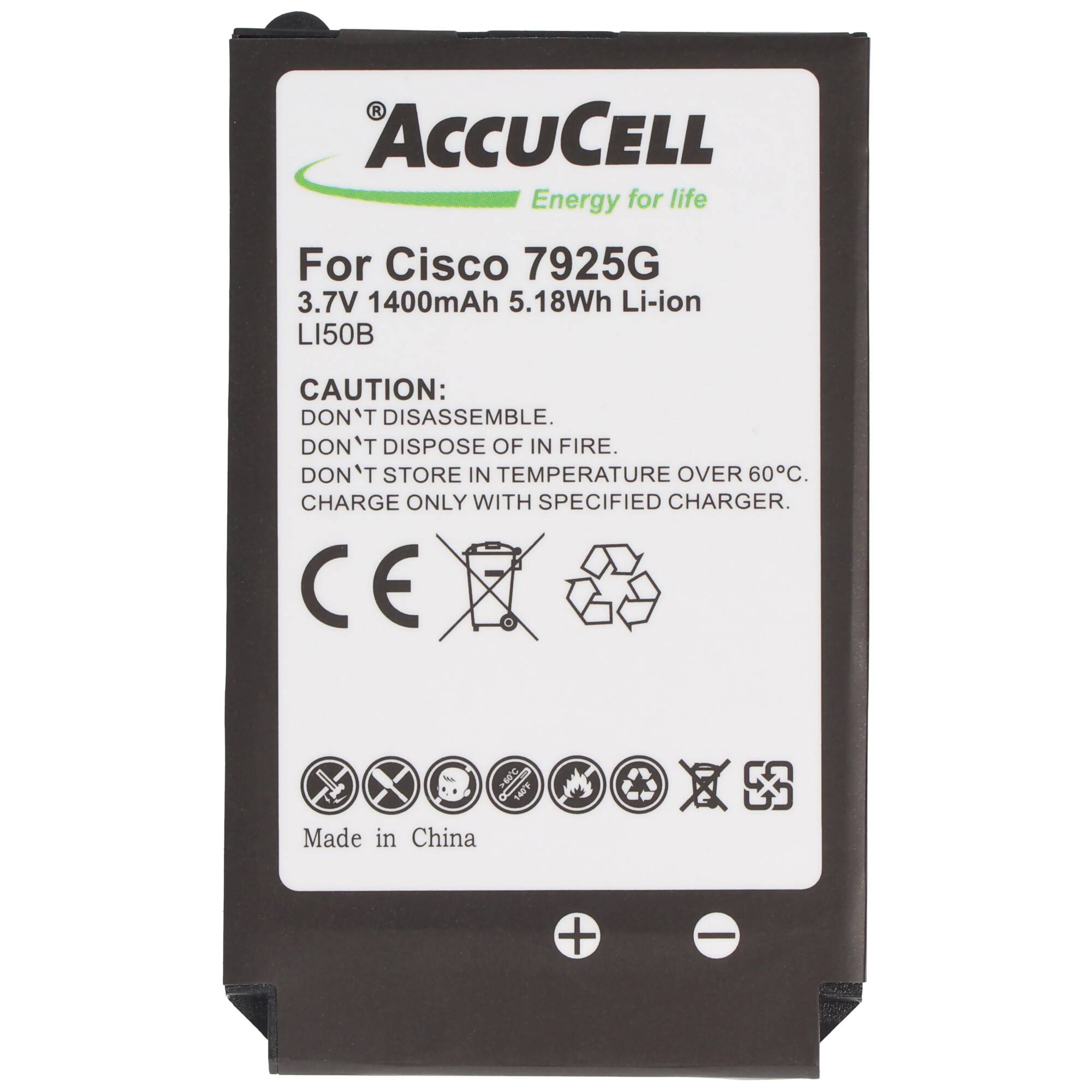 Nachbau Akku passend für den Cisco 7925G Akku 7725, 74-5469-01, U8ZBAE12