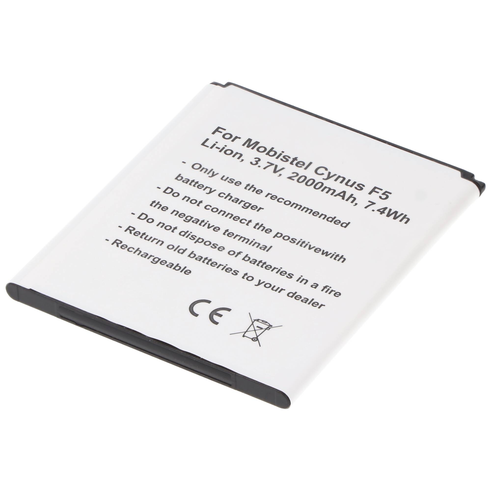 Akku passend für den Mobistel Cynus F5 Akku BTY26184, MT-8201B, MT-8201S, MT-8201W, 2000mAh