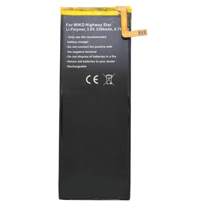 Akku passend für den Wiko Highway Star Akku, Highway Star 4G Dual SIM Akku TLP15016 Abmessungen ca. 112.10 x 41.70 x 3.2