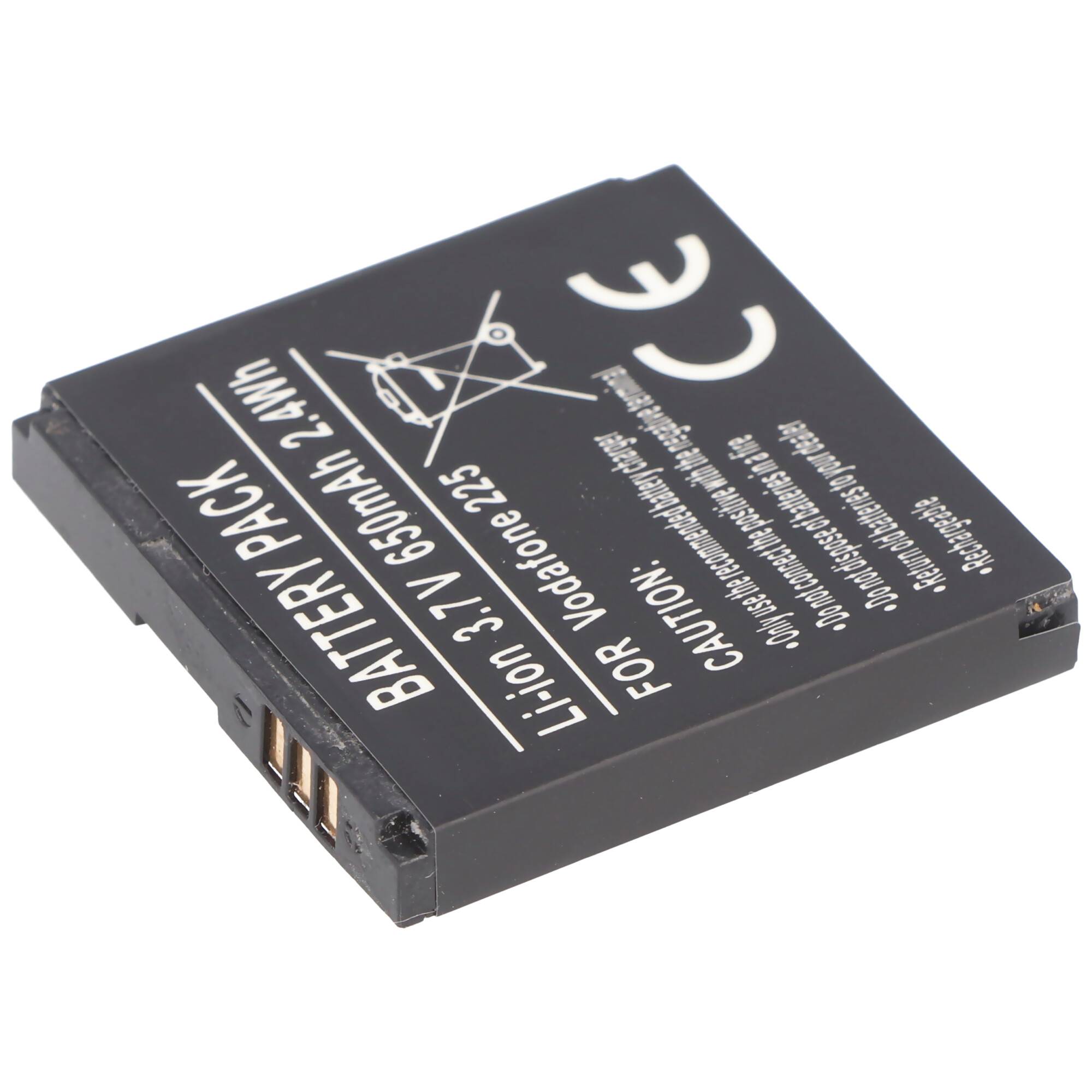 Akku passend für Handy Vodafone 125, 225, 246 Akkutyp Li3706T42P3h38385 Abmessungen 37,85x37,85x5,7mm