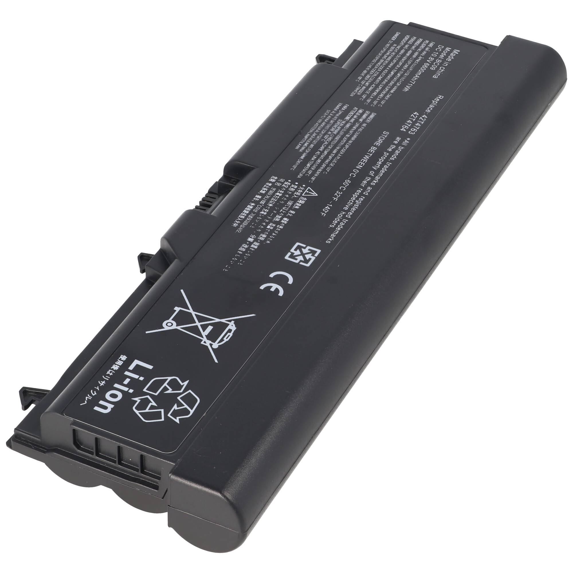 ThinkPad T410, T510 Nachbau Akku mit 6600mAh, 11,1V, 73Wh, 218,8x76,3x21,7mm