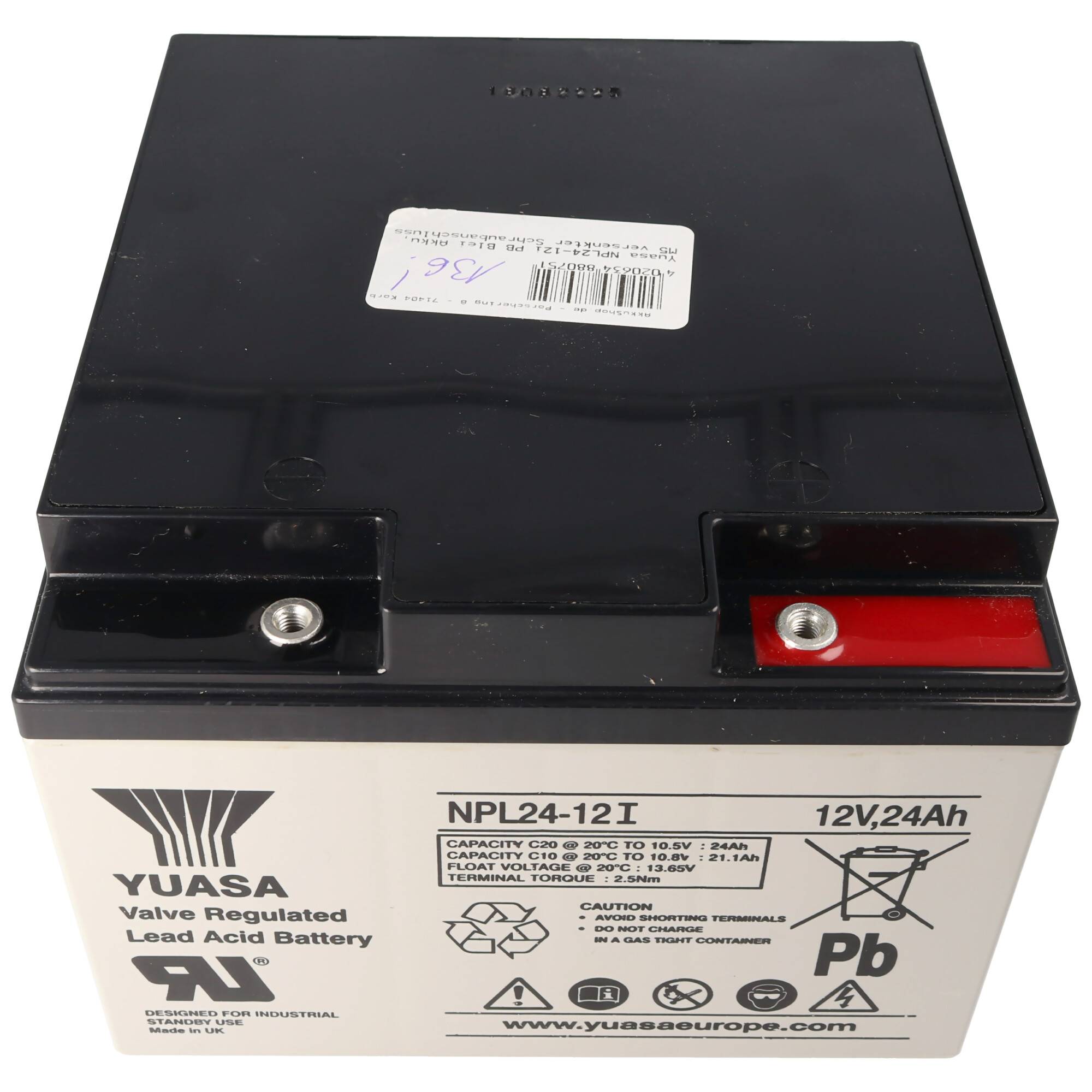 Yuasa NPL24-12i PB Blei Akku, mit M5 versenktem Schraubanschluss 175x165x125mm