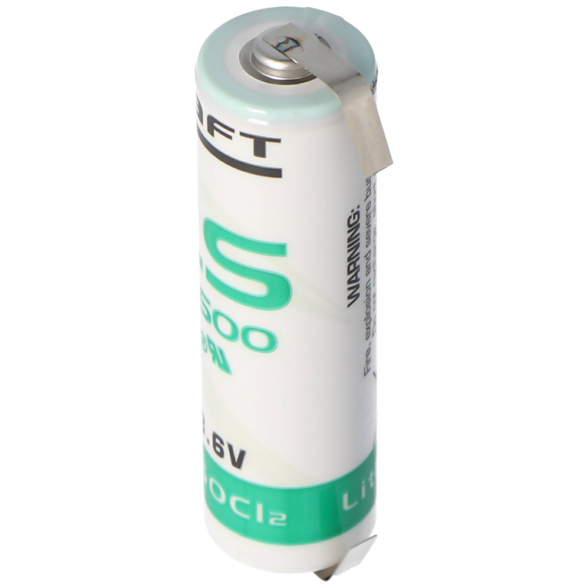SAFT LS14500CNR Lithium Batterie mit U-Form Lötfahnen