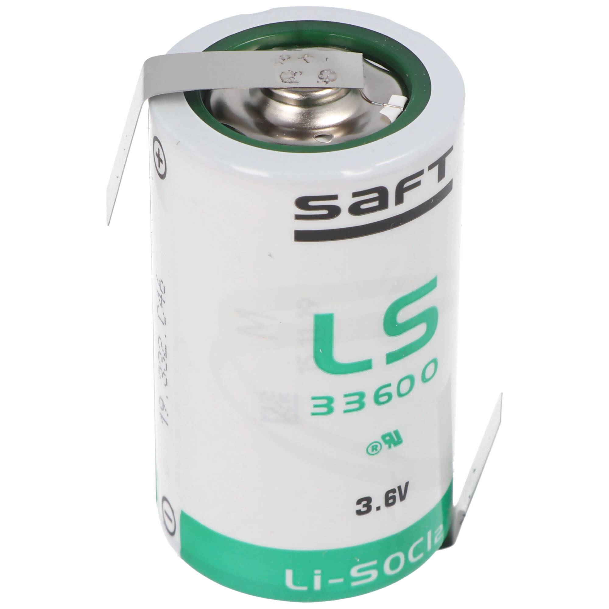 SAFT LS33600 Lithium Batterie 3.6V Primary mit Lötfahne Z-Form