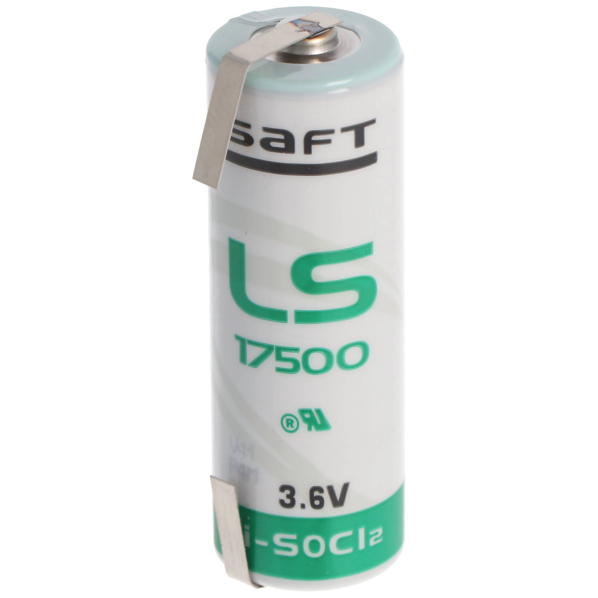 SAFT LS17500 Lithium Batterie , Size A, mit Lötfahne U-Form