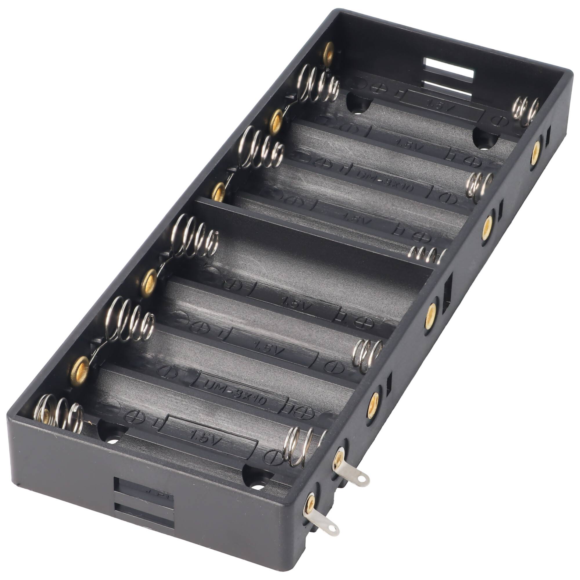 AccuCell Batteriehalter für 10 Mignon AA LR6 Nebeneinander Batterie, Akku
