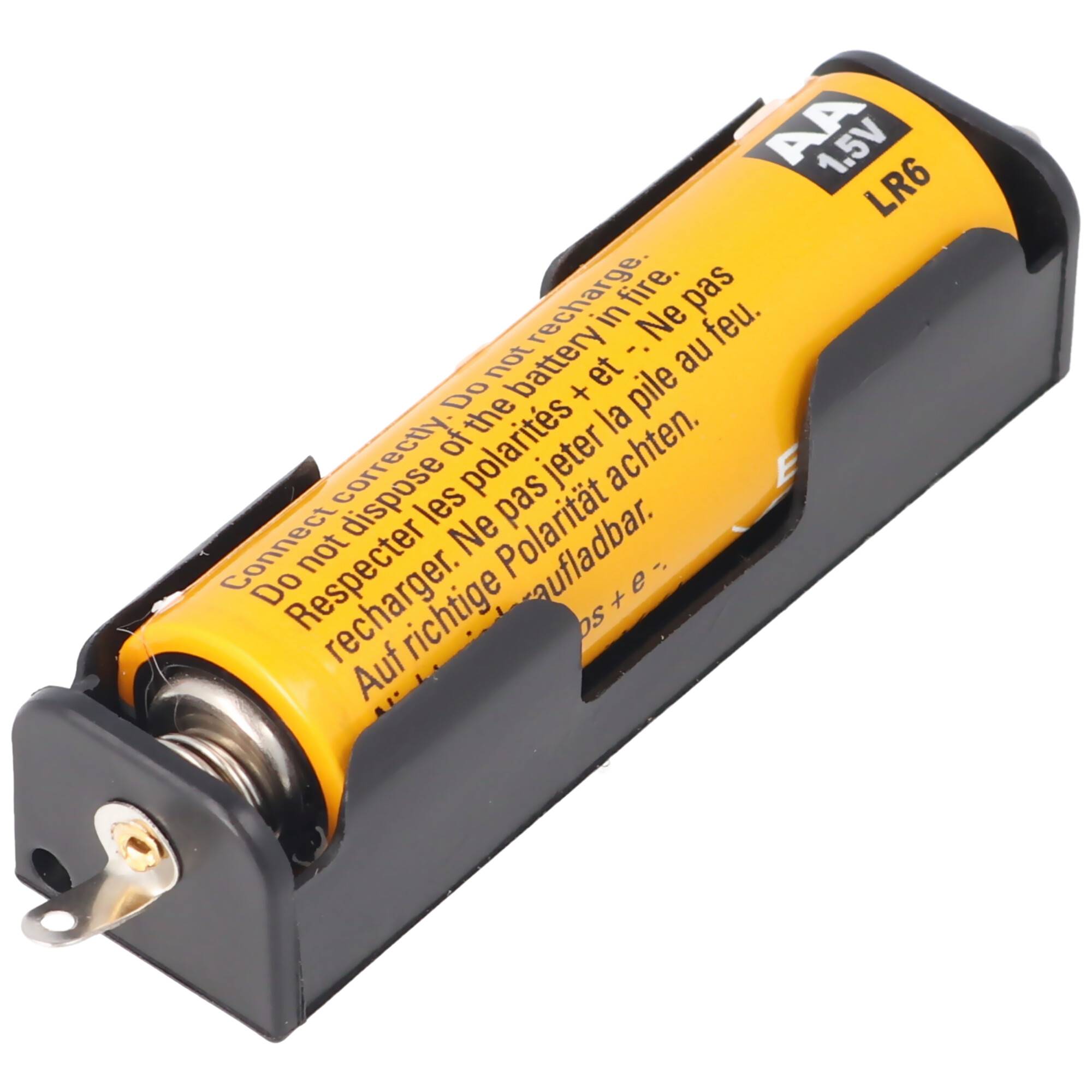 AccuCell Batteriehalter für 1x Mignon AA LR6 Batterie, Akku