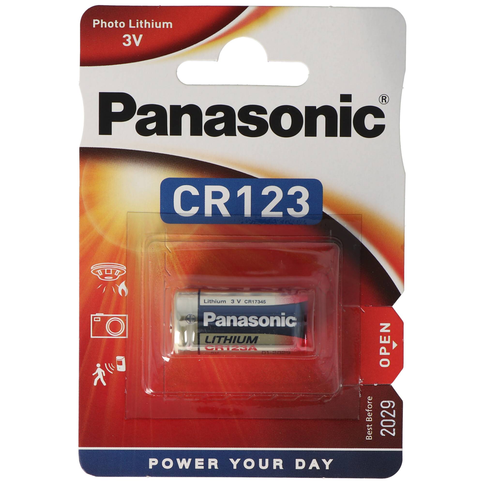 18 Stück CR123A Panasonic Batterie Photo Lithium CR123 A z.b. für Überwachungskamera Arlo
