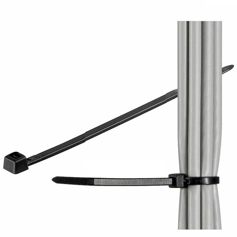 Kabelbinder schwarz aus wetterfestem Nylon, Länge 150mm, 100 Stück