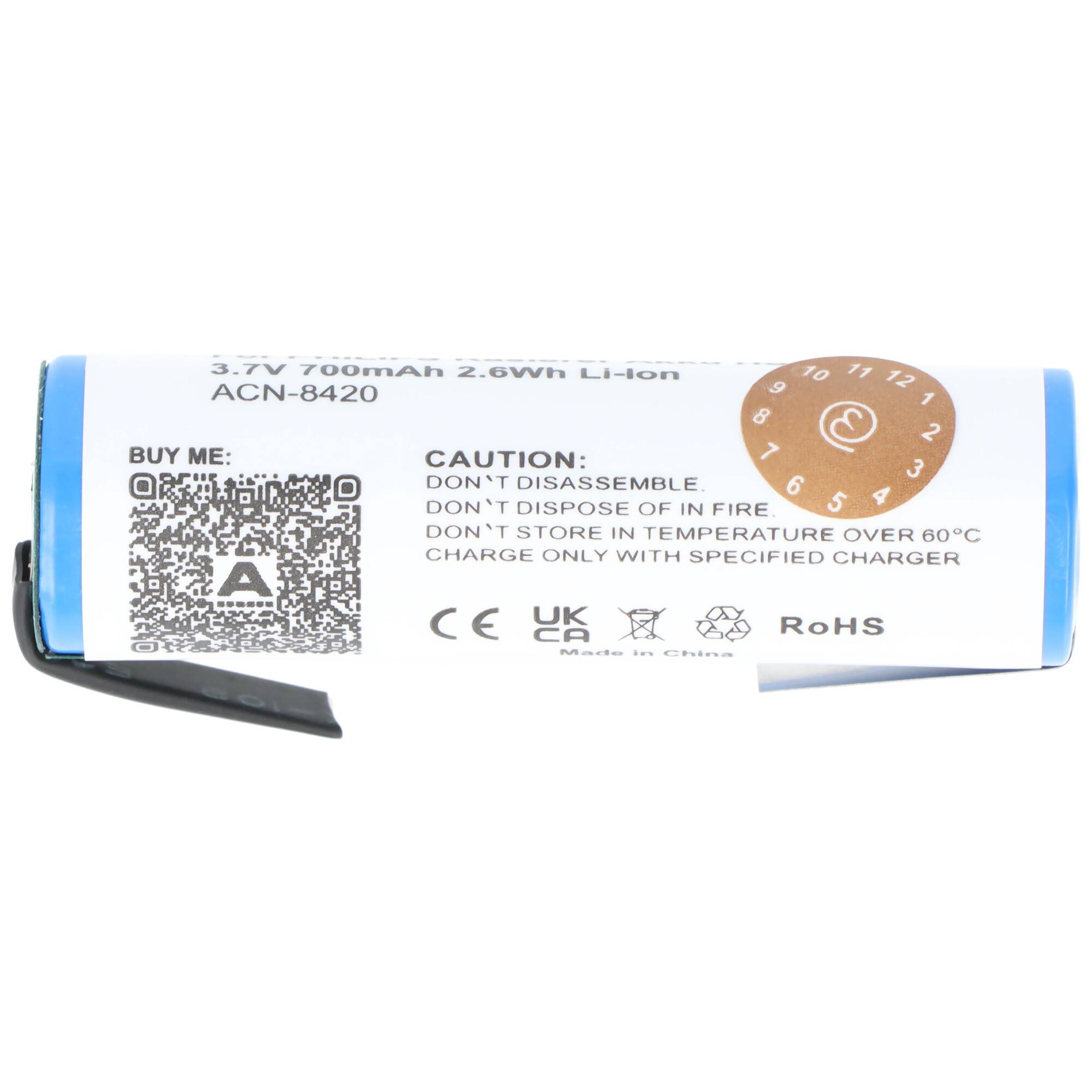 Akku passend für PHILIPS Rasierer Akku HS8020, HS8040, HS8060, HS8070, HS8420, HS8420/23, HS8440, HS8460