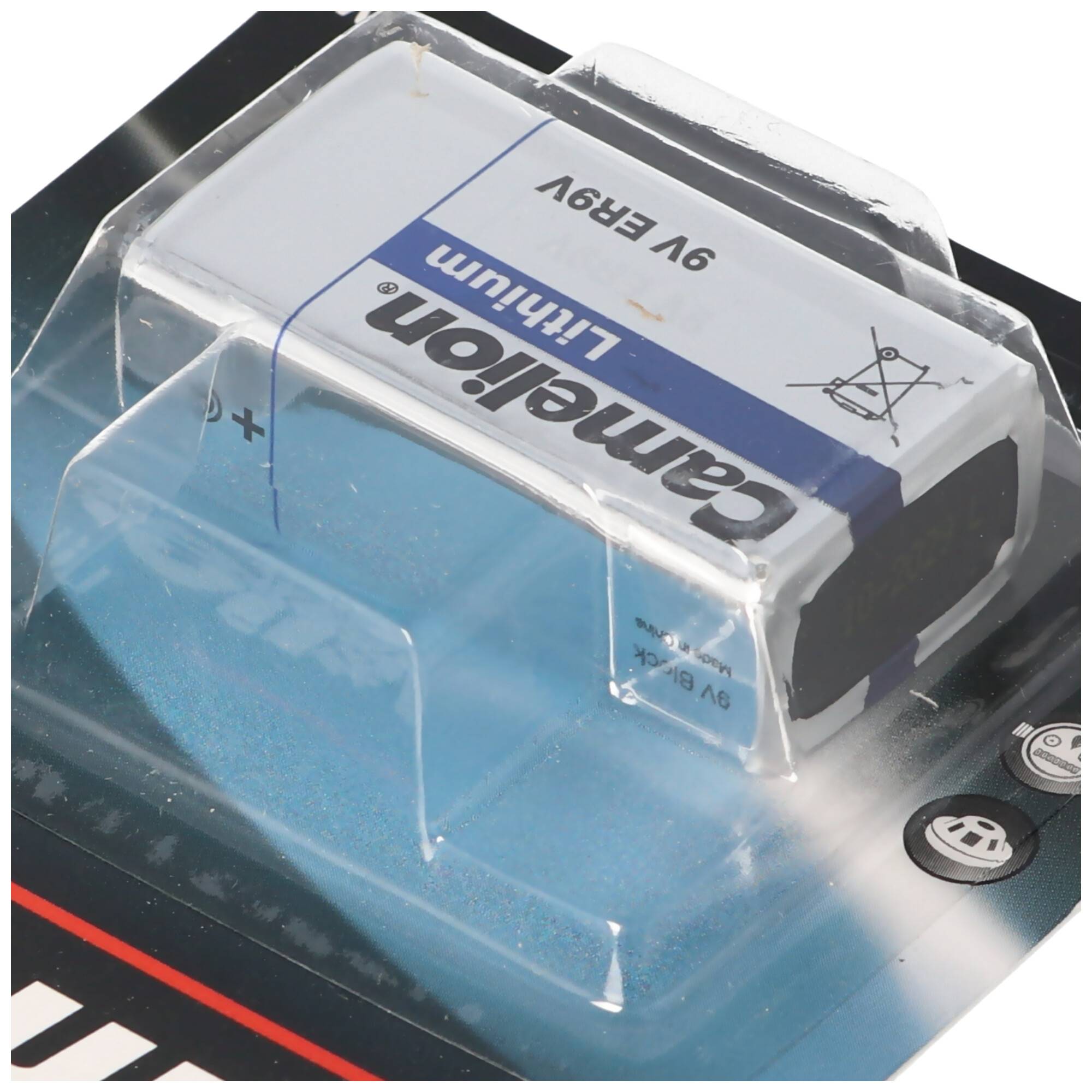 Marken Lithium Batterie 9 Volt, CR9V E-Block, U9VL, U9VL-J, U9-VL, U-9VL ideal für Rauchmelder, Messgeräte