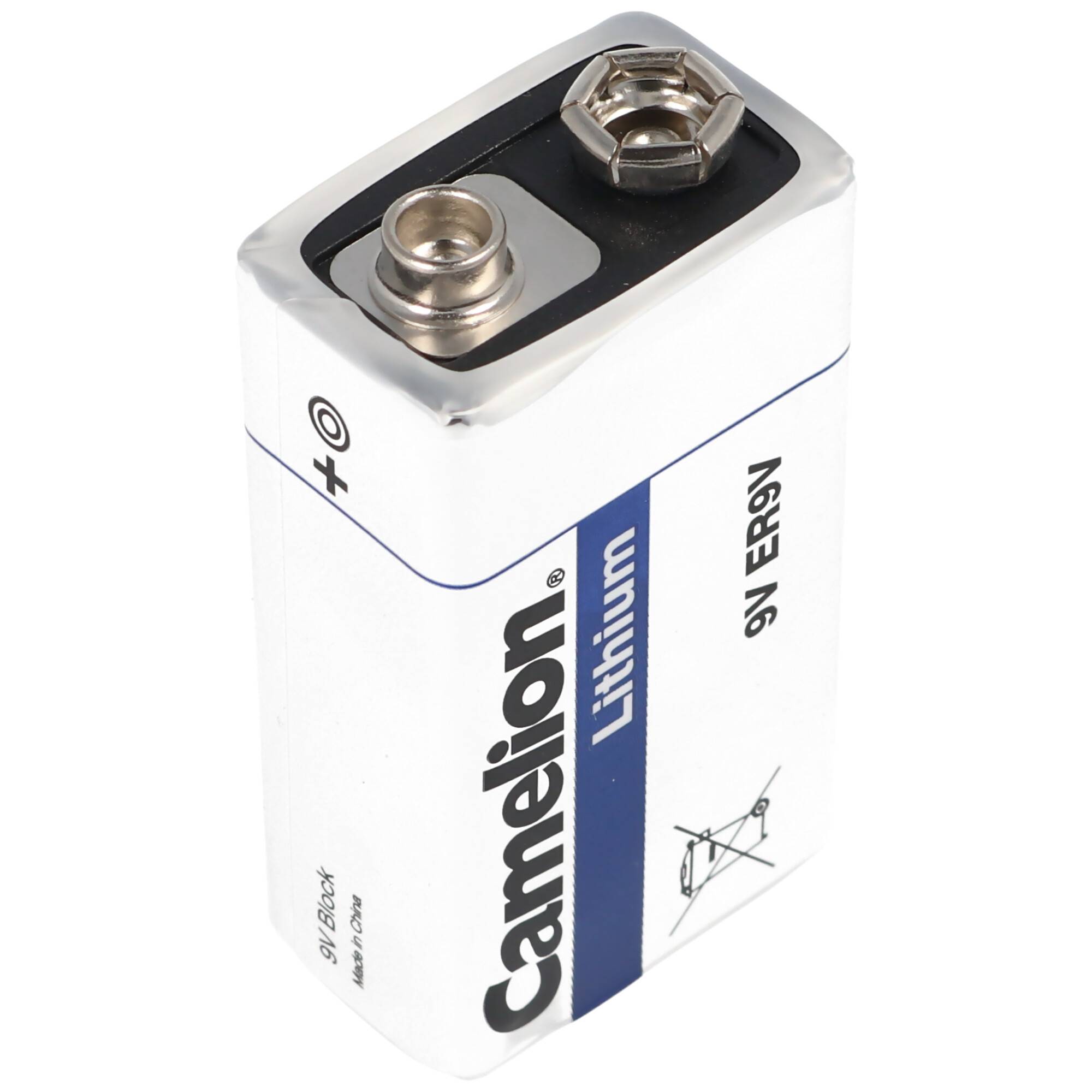 Marken Lithium Batterie 9 Volt, CR9V E-Block, U9VL, U9VL-J, U9-VL, U-9VL ideal für Rauchmelder, Messgeräte