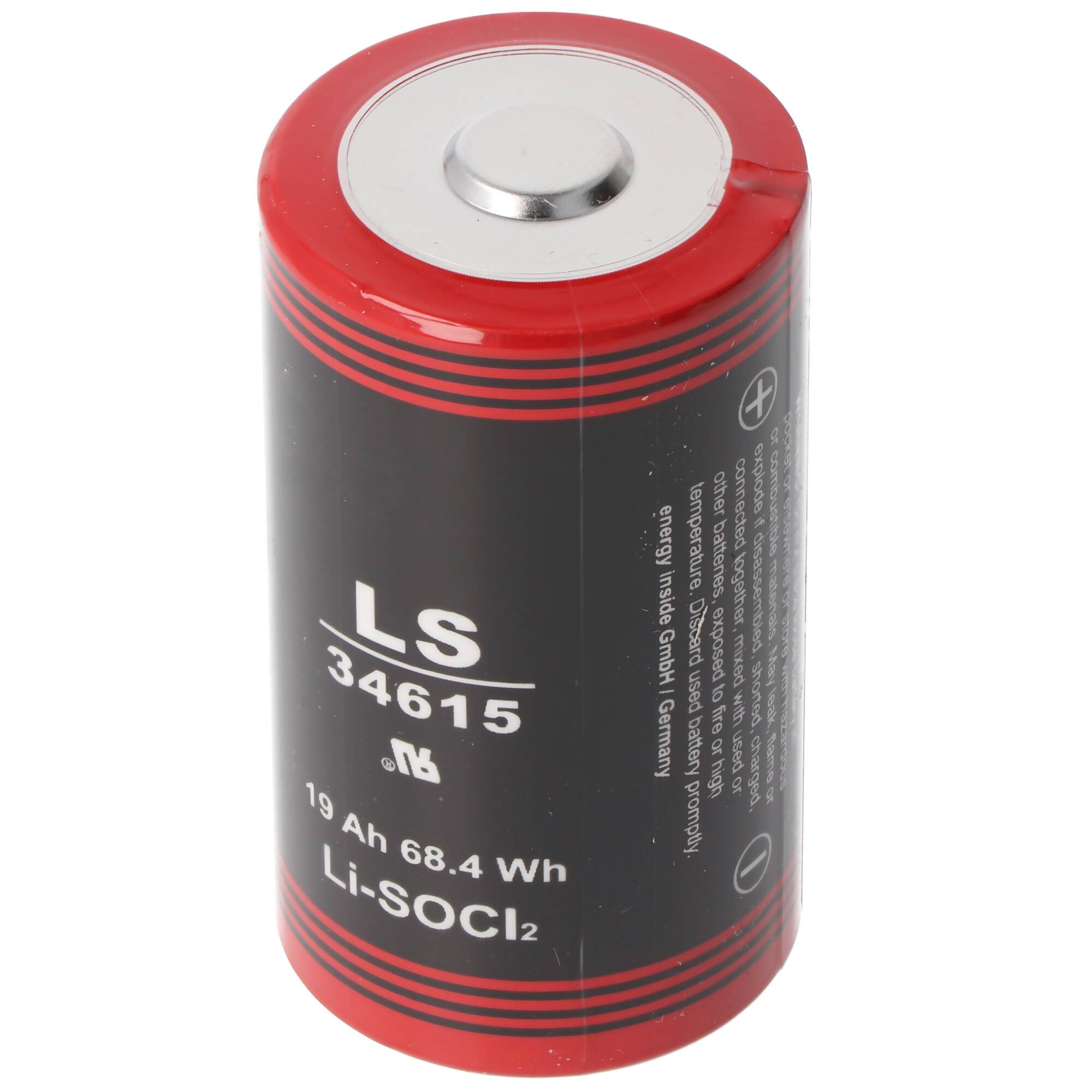 ER34615 Lithium Batterie D Mono 3,6 Volt 19000mAh mit breitem Pluspol min. 0,8cm, max. 11,5mm