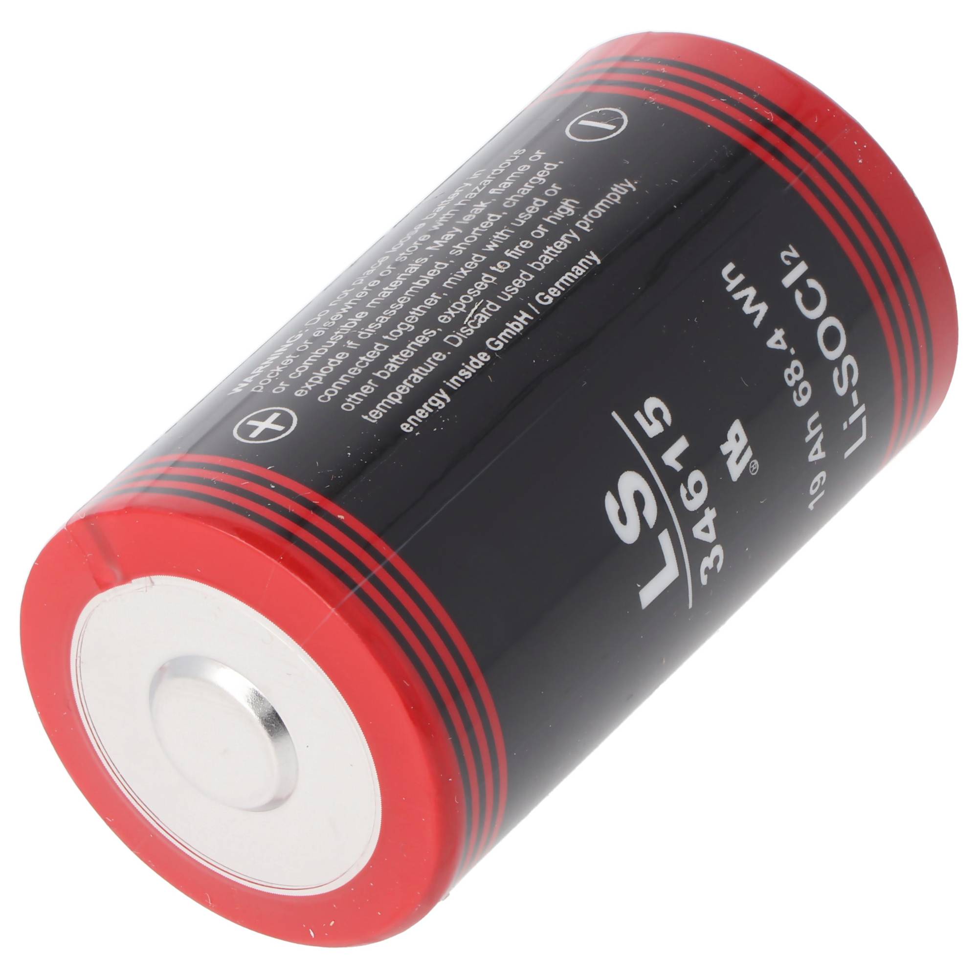 ER34615 Lithium Batterie D Mono 3,6 Volt 19000mAh mit breitem Pluspol min. 0,8cm, max. 11,5mm