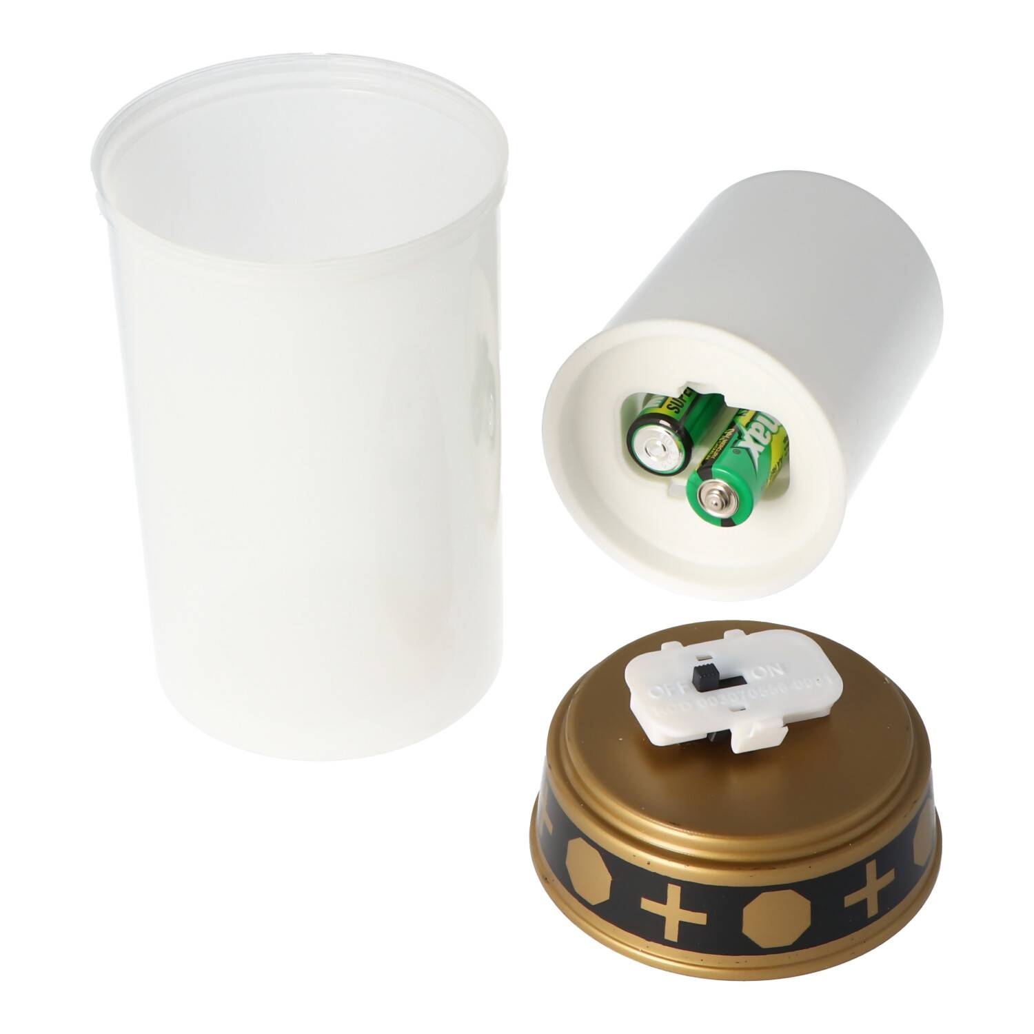 Grablicht weiß mit einer LED, mit realistisch flackerndem Kerzenschein, inklusive Batterien