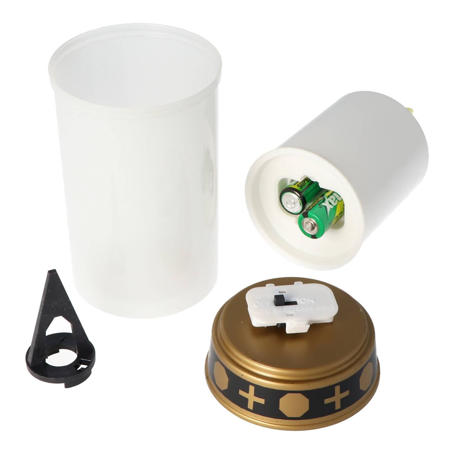 Grablicht weiß mit einer LED, mit realistisch flackerndem Kerzenschein, inklusive Batterien