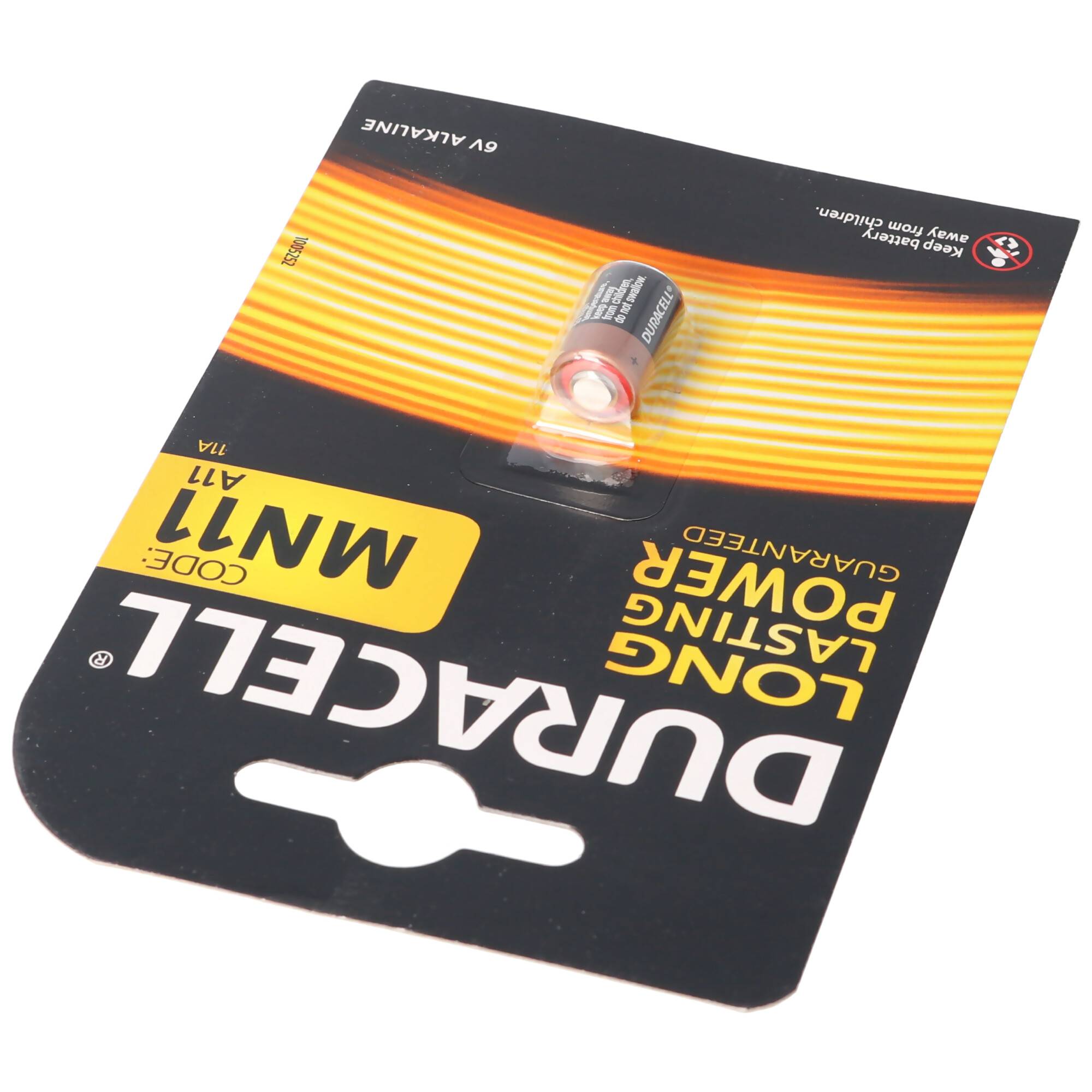 Duracell MN11 Alkaline Batterie 6 Volt, Abmessungen 16 x 10 mm