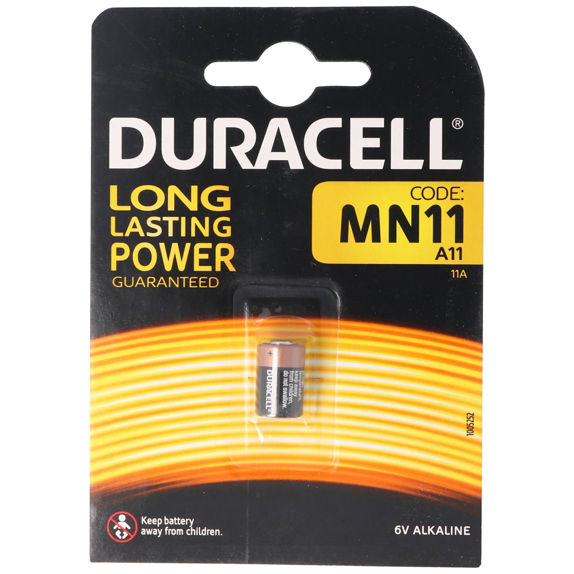 Duracell MN11 Alkaline Batterie 6 Volt, Abmessungen 16 x 10 mm