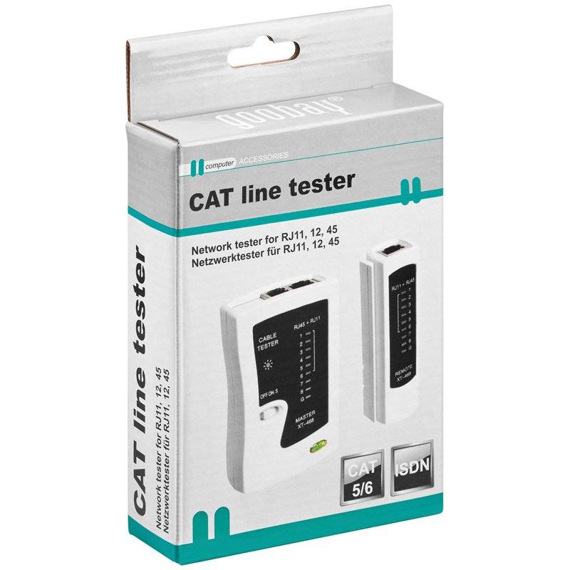 Leitungstester, Netzwerktester, Kabeltester für RJ11, RJ12, RJ45, ISDN, CAT5, CAT6
