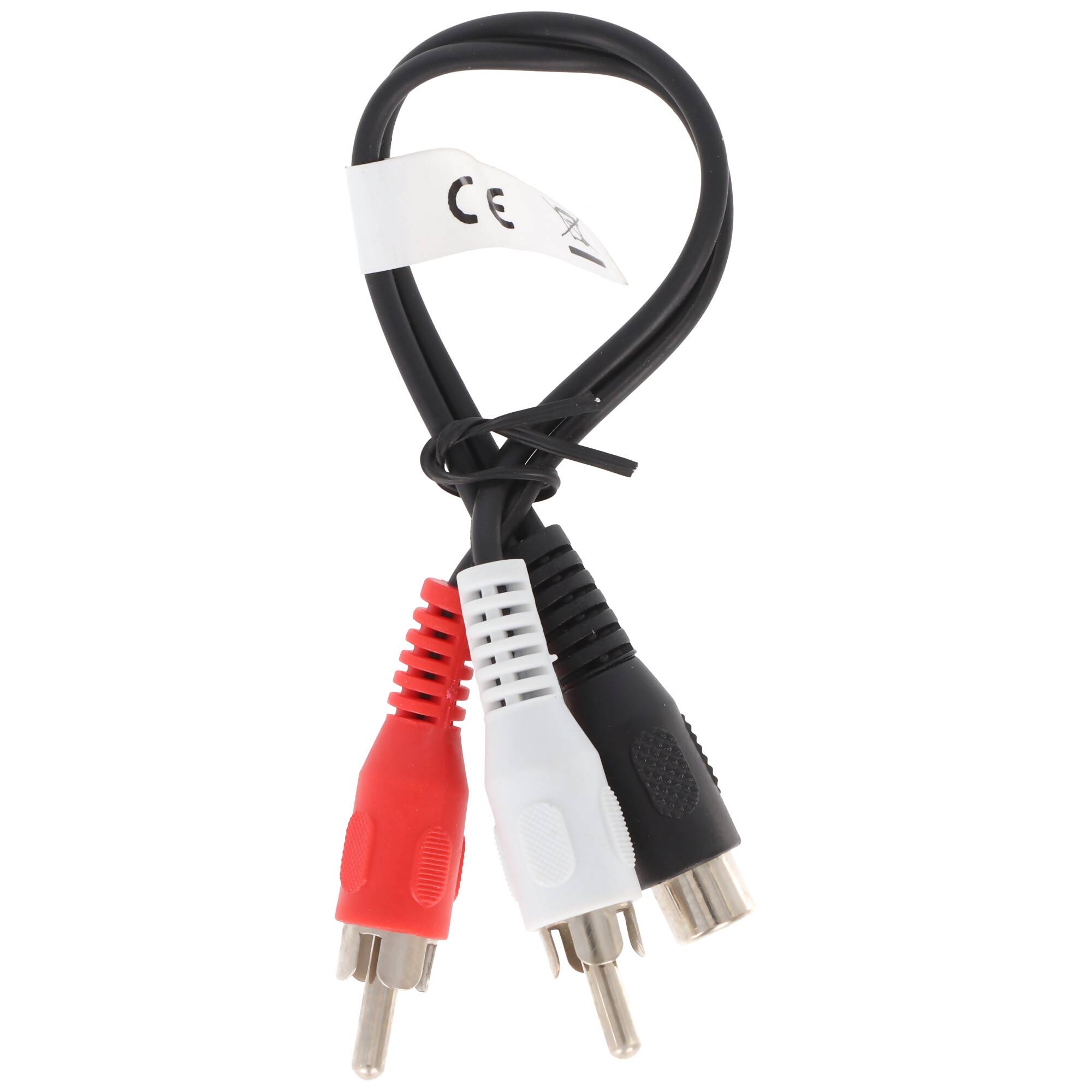 Audio-Video-Kabel 0,2 m 1 x Cinch-Kupplung > 2 x Cinch-Stecker